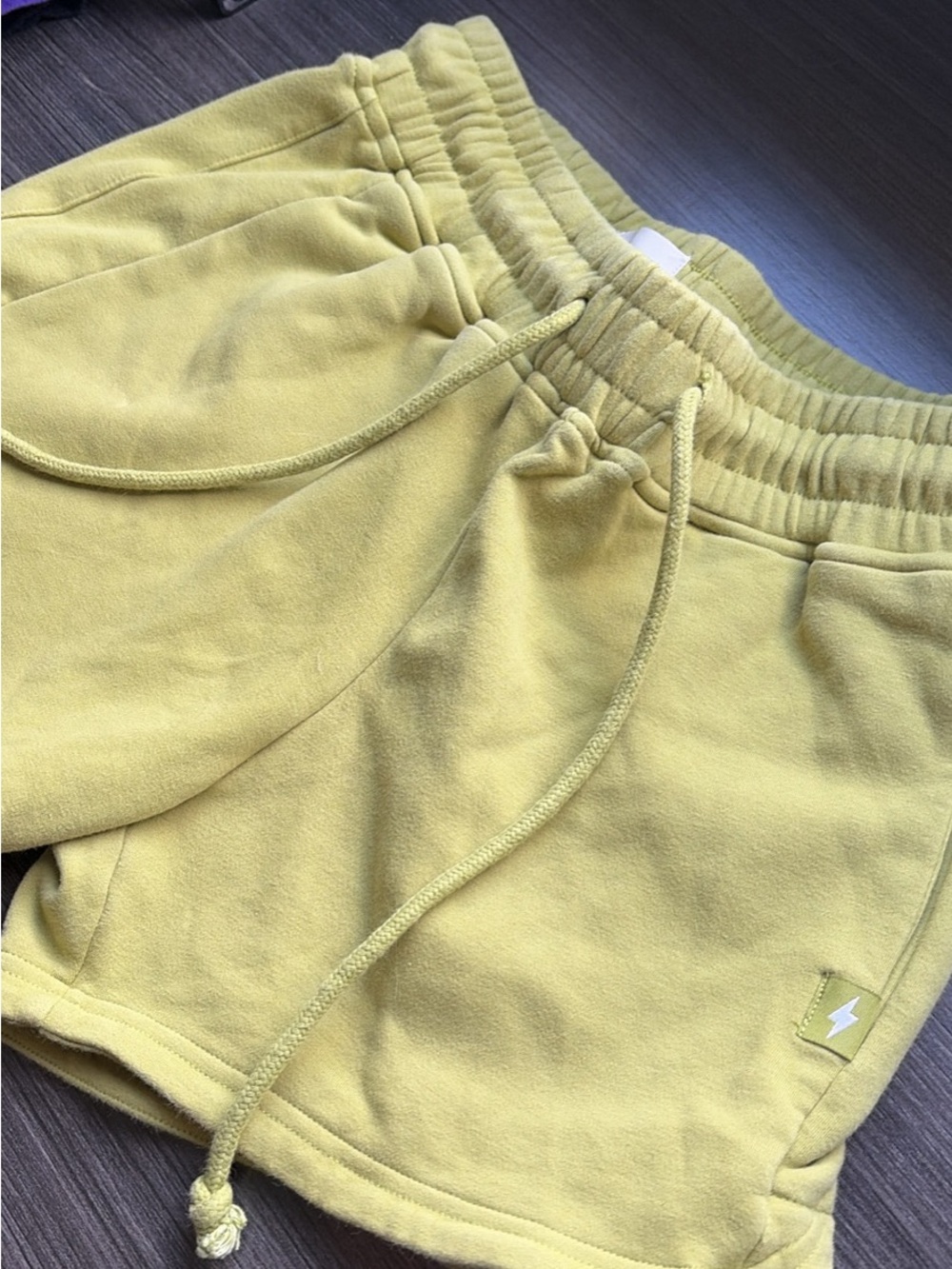 Women's Athletic Drawstring Shorts in Lemon Yellow
